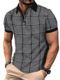 Noble Monk MenS Regular Fit Polo Neck T-Shirt|Half Sleeves|Gradient Houndstooth Pattern|Casual T-Shirt For Men