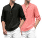 ROYALSCOUT Combo of Mens Solid Cotton Blend Full Sleeve Straight Kurta Shirt (Pack of 2) Black-Peach