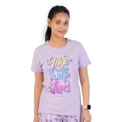 Rupa Colors Playsure Printed Cotton Blended Round Neck Womens T-Shirt, Short-Sleeve, Pack of 1