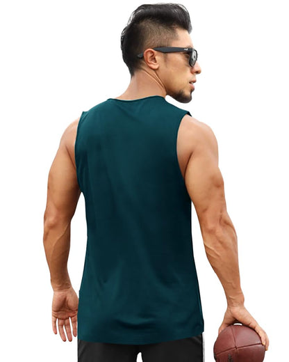 Eyebogler Mens Cotton Blend Vest Teal Melange