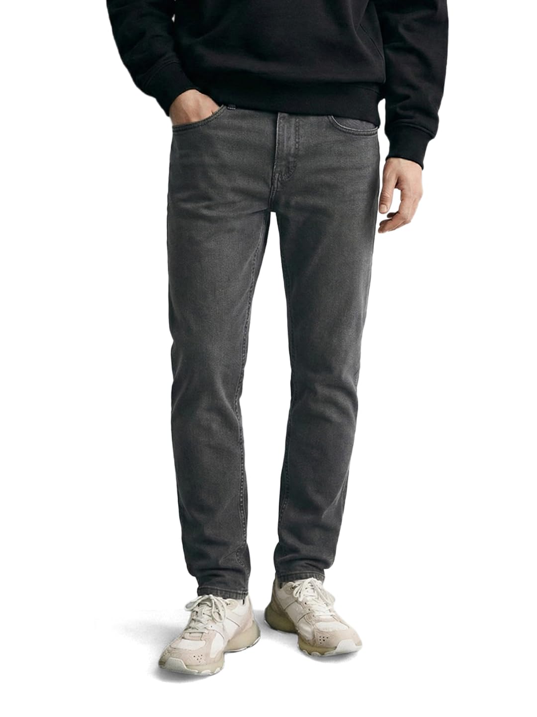 The Indian Garage Co Mens Slim Fit Mid-Rise Stretchable Jeans