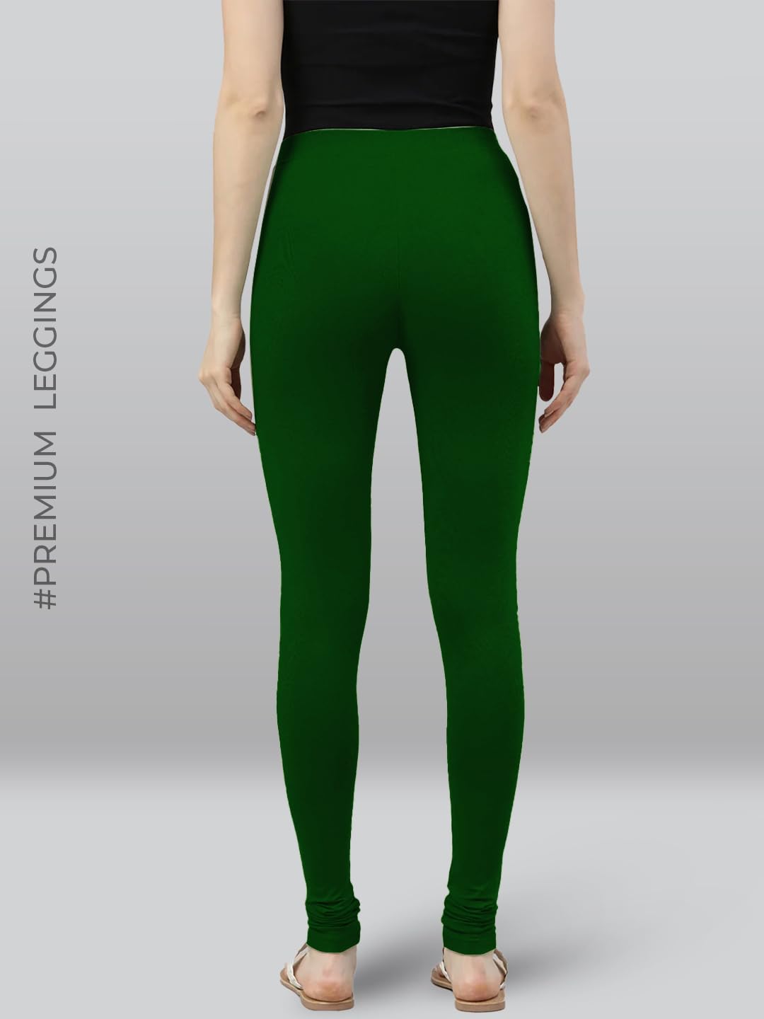 Lyra Premium Viscose Full Length Churidar Leggings For Women Bottle Green