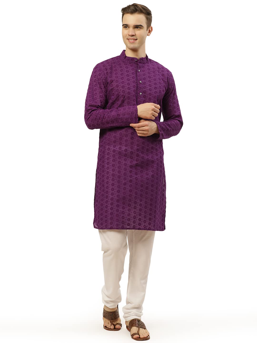 Jompers Mens Embroidered Straight Kurta Pyjama Set