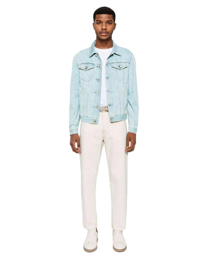 Kotty MenS Classic Long Sleeves Denim Jacket(Blue,Xl)