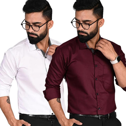 Tee Projekt Solid Shirt for Men | Formal Shirt | Long Sleeve Button-Down Shirt | Home Wear