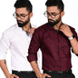 Tee Projekt Solid Shirt for Men | Formal Shirt | Long Sleeve Button-Down Shirt | Home Wear