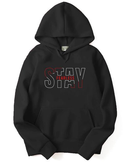 ADRO Men's Cotton Neck Hooded Sweatshirt (H22-M-STF-BL_Black)