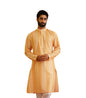 SOJANYA (Since 1958 Men's Cotton Silk Self Design Mustard Long Kurta