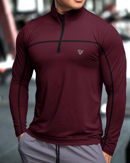 Noble Monk MenS Active Wear Regular Fit T Shirt |Full Sleeves |Casual T-Shirt For Men Maroon