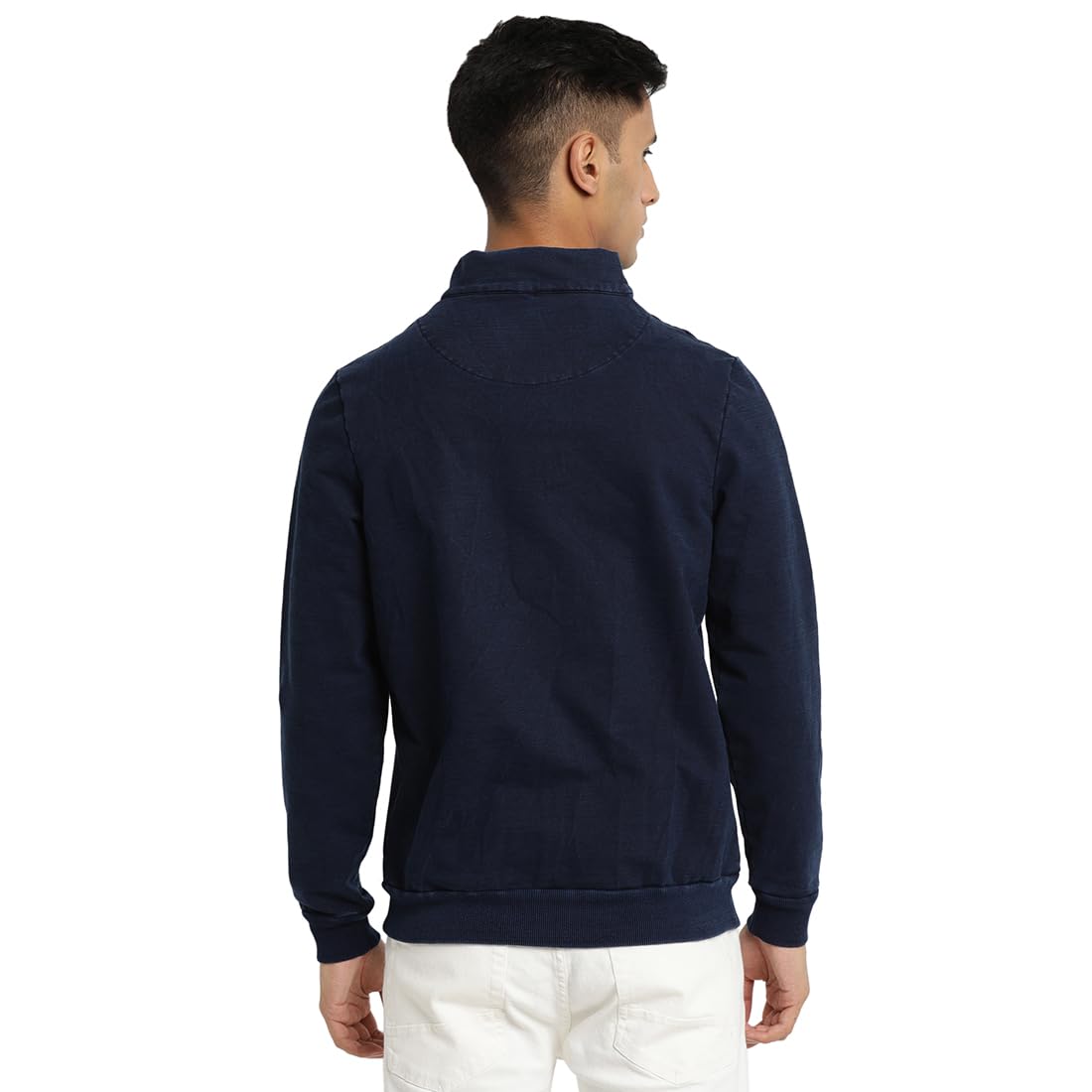 Turtle Men Cotton Tencel Slim Fit Full Sleeve Blue Sweatshirt