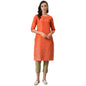W For Woman Orange Geometric Printed Sequined Synthetic Regular Kurta With Mukaish