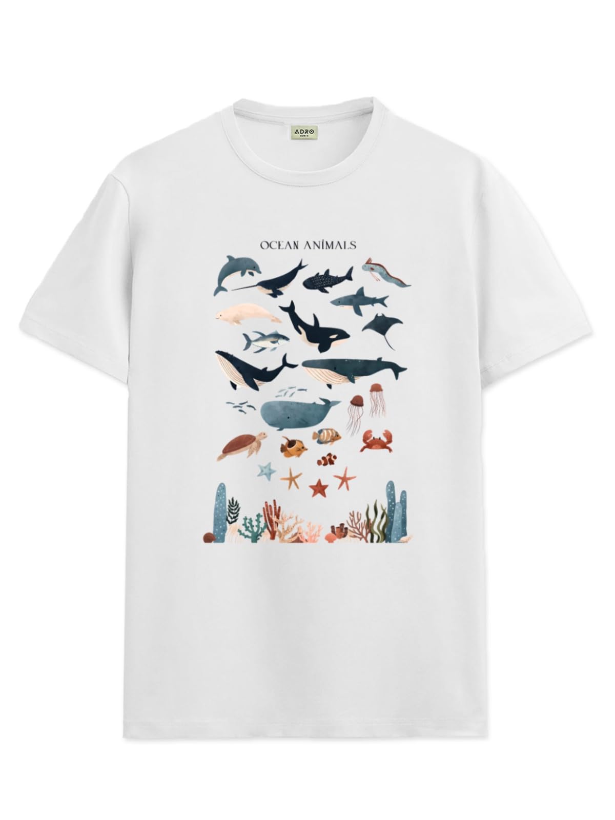 ADRO T Shirts for Boys & Girls || Ocean Sharks Printed T-Shirt || Ages 3-14 || 100% Cotton Round Neck Tshirt for Boys & Girls||K