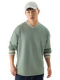 The Souled Store Solids: Sage Green Men and Boys Round Neck Oversized Fit Full Sleeve T-Shirts Oversized Mens T-Shirts Solid Ba