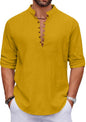 Macsivo MenS Stylish Mandarin Collar Kurta | Casual Ethnic Fusion Shirt For Daily, Party & Travel | Full Sleeves | Cotton Polye