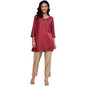 Fabindia WomenS Viscose Silk Woven Slim Fit Kurta (1039125Maroon_Maroon
