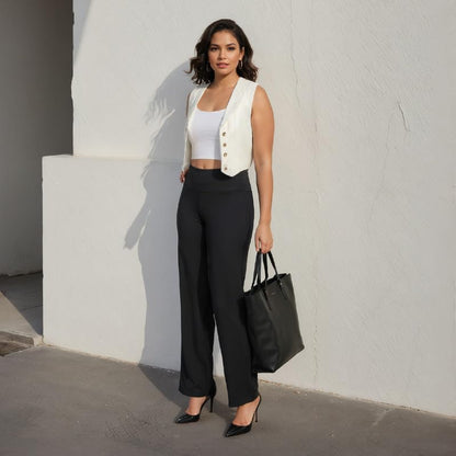 BlissClub Ultimate Wide Legged Pants - Lite, Wide Pants, Stretchy, Comfortable, Back Pocket, Regular Variant Below 54