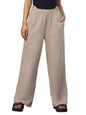 The Souled Store Flared Joggers: Biscuit Brown Women and Girls Pull On Solid Cotton Flared Joggers