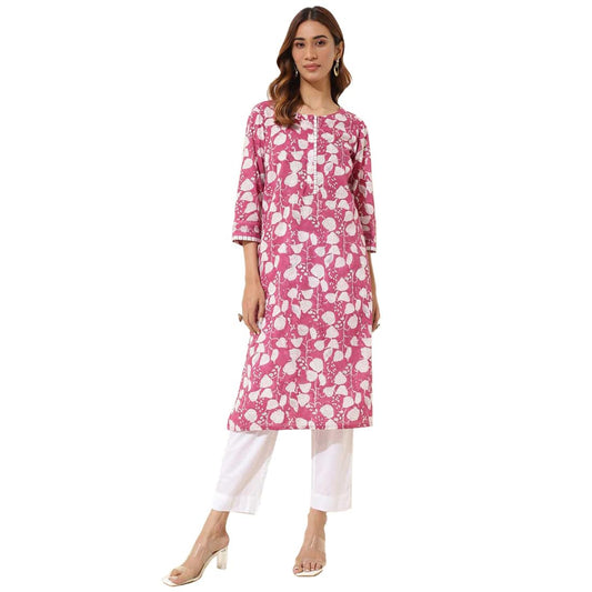 Fabindia WomenS Cotton Printed Regular Kurta (1037330Purple_Purple