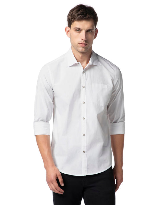 FYLTR Mens Solid 100% Cotton Casual Full Sleeves Shirt with Pocket