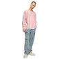 Bewakoof Mens Plain Solid 100% Cotton T-Shirt- Oversized Fit, Round Neck, Long Sleeve Pink