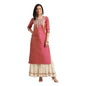 Varanga Women Coral Dual Tone Floral Gota Patti Embroidered Jacquard Kurta
