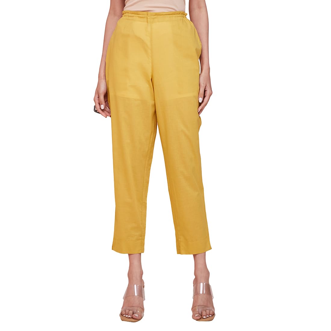 Fabindia WomenS Regular Pant (2124217Mustard_Mustard