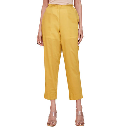 Fabindia WomenS Regular Pant (2124217Mustard_Mustard