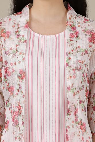 Aurelia Women's Rayon Floral Printed Straight Kurta Set With Palazzos And Dupatta