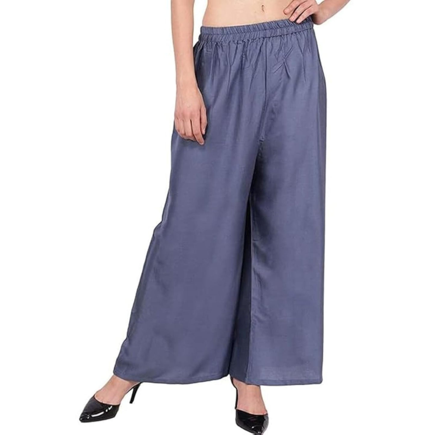 Fashion Gallery WomenS Rayon Relaxed Fit Palazzo Pants With Full Length Pull On Closure And Elasticated Flexible Waist|Palazzo
