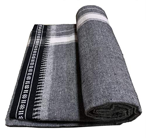 Prakasam Cotton Mens Colour Thalapathi Border Single Dhoti/Size1.28X2.00 Mtrs/Combo Pack Of 2 Dhoties