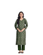 Fabindia Green Viscose Silk Hand Block Print Long Kurta