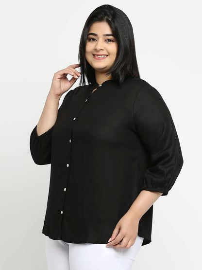 Style Quotient Plus Women Solid White Viscose Rayon Formal Shirt