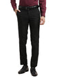 Turtle Men Poly Viscose Stretch Checkered Slim Fit Black Formal Trouser