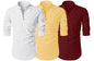 Finivo Fashion MenS Cotton Blend Regular Fit Solid Casual Kurta Shirt Pack Of 3