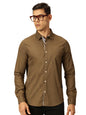 Thomas Scott 100% Cotton Long Sleeve Solid Regular Fit Casual Shirts for Mens Olive