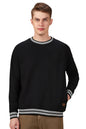 Dennis Lingo Men Solid Polycotton Regular Fit Full Sleeves Pullover Sweatshirts Black