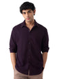 The Souled Store Mulberry Men and Boys Long Sleeves Collared Neck Button Front Regular Fit Cotton Textured Shirts