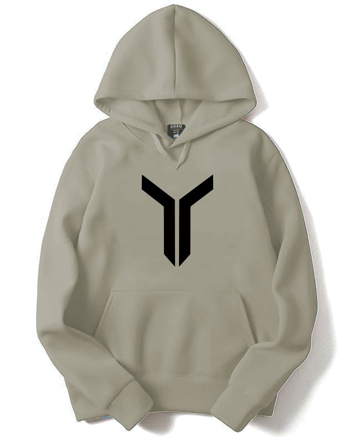 ADRO Men's Cotton Neck Hooded Sweatshirt (H22-M-LNN-CH_Beige)