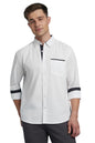 Dennis Lingo Men Solid 100% Cotton Regular Fit Full Sleeves Spread Collar Shirts White