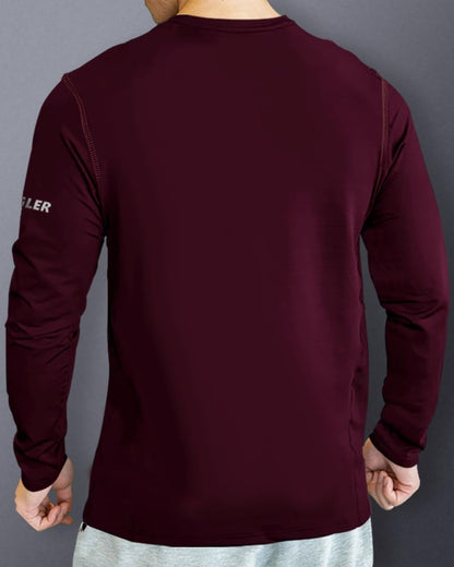Noble Monk Round Neck Regular Fit Gym Wear Tshirt Wine Melange