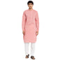 Fabindia Men Chikankari Slim Fit Long Kurta With Cuff Cotton_S Red