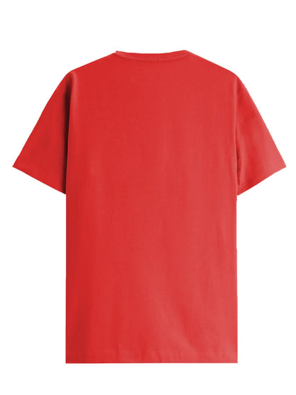 ADRO Mens Solid Regular Fit T-Shirt (RN24-POC-RD_Red
