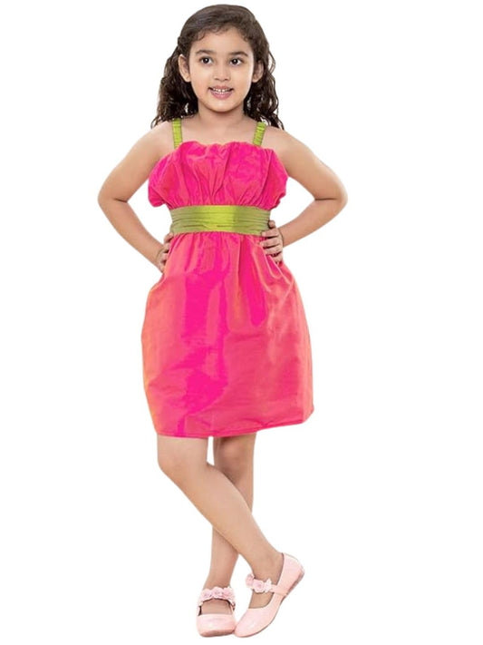 A.T.U.N. (ALL THINGS UBER NICE) Girls Solid Fit and Flare Dress Pink