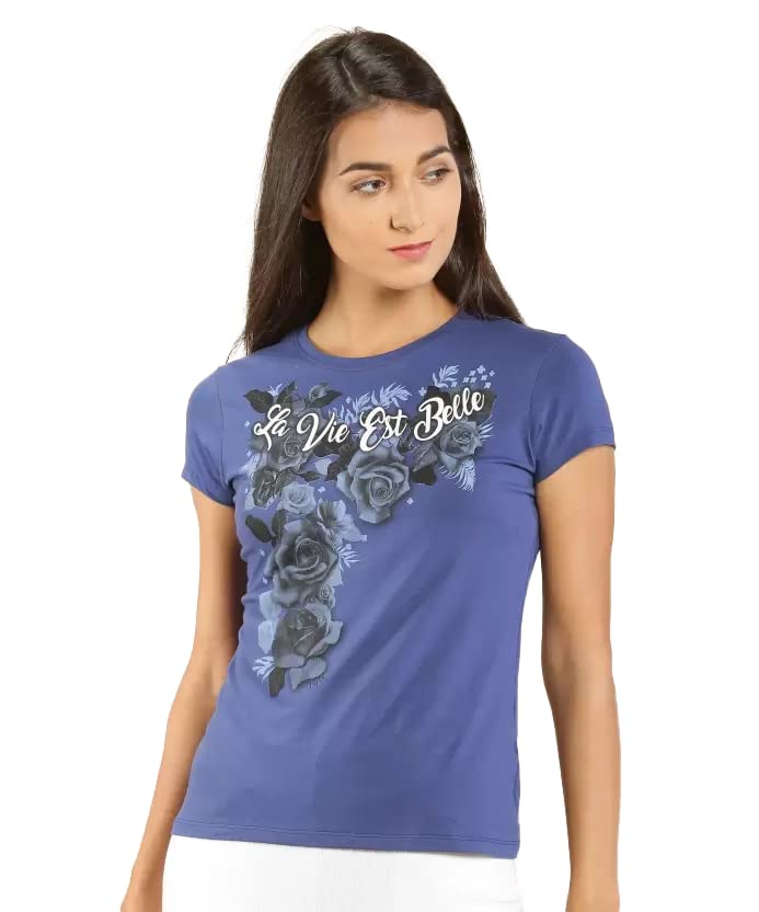Lyra Pure Cotton Round Neck Printed T-Shirt For Women