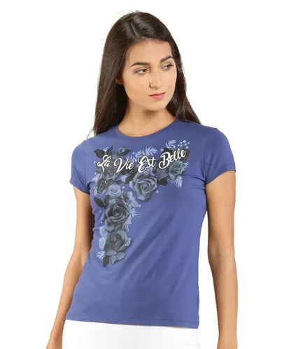 Lyra Pure Cotton Round Neck Printed T-Shirt For Women