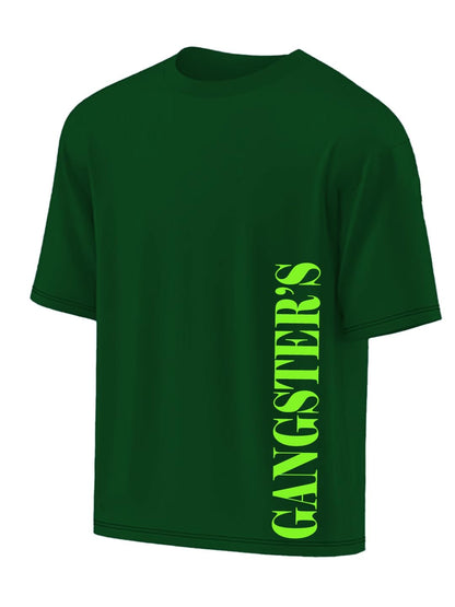 Rigo Printed Oversized T-Shirts for Men | Drop Shoulder T-Shirt for Men Dark Green