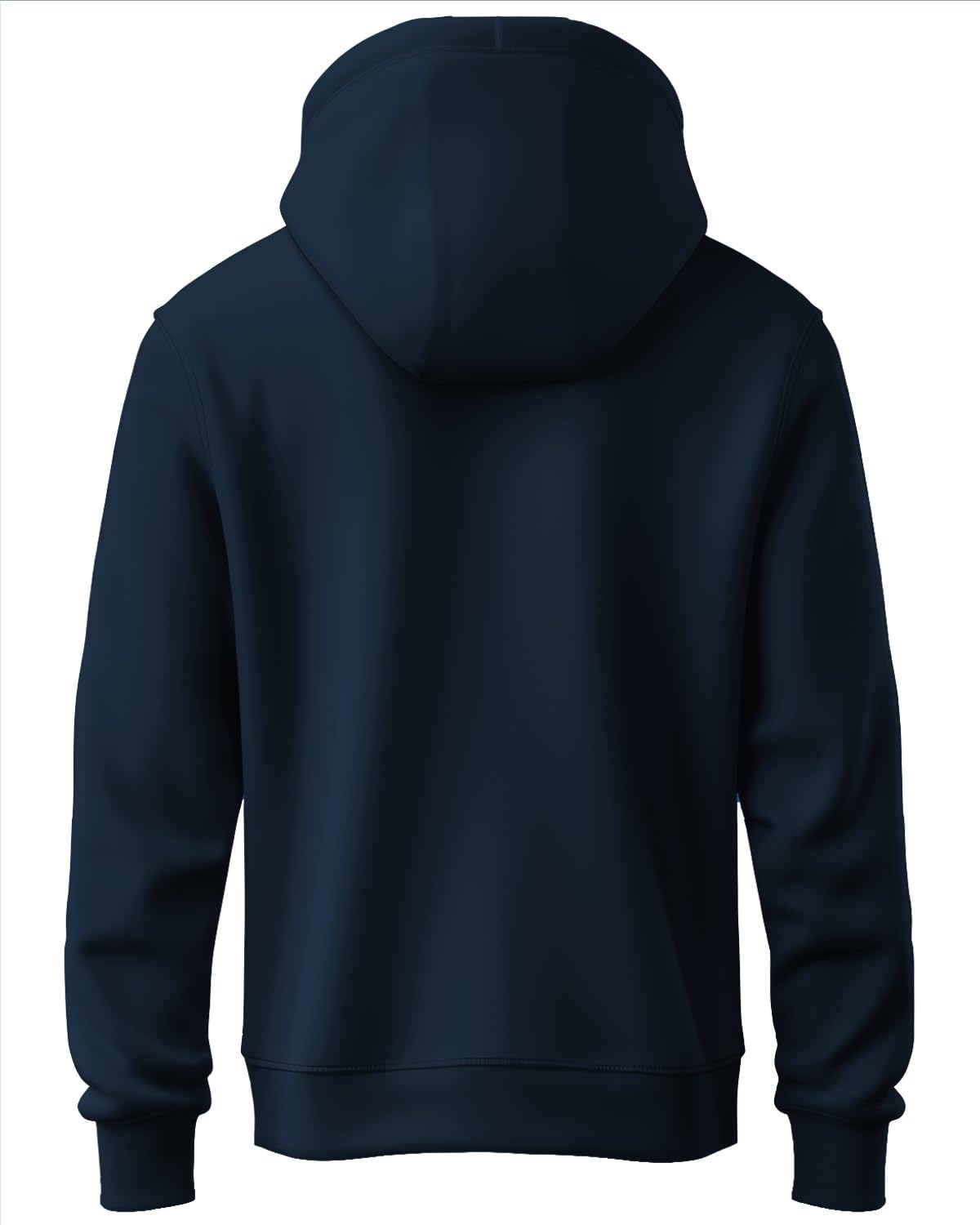 ADRO Mens Cotton Blend Neck Hooded Sweatshirt (H24-BCL-NB_Navy Blue