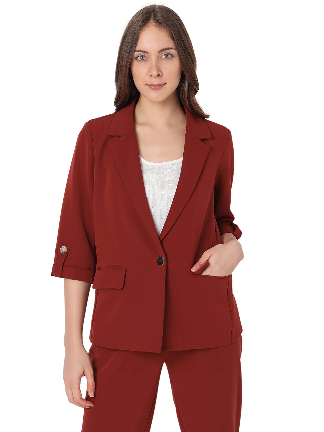 Vero Moda Regular Blazer (130638001_Fired Brick_S)