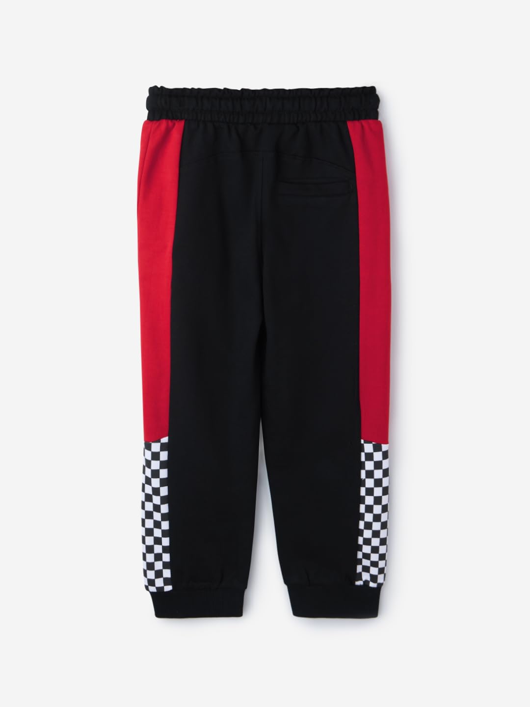 The Souled Store Official Cars: Lightning McQueen Racing Boys Drawstring Black Graphic Printed Cotton Joggers