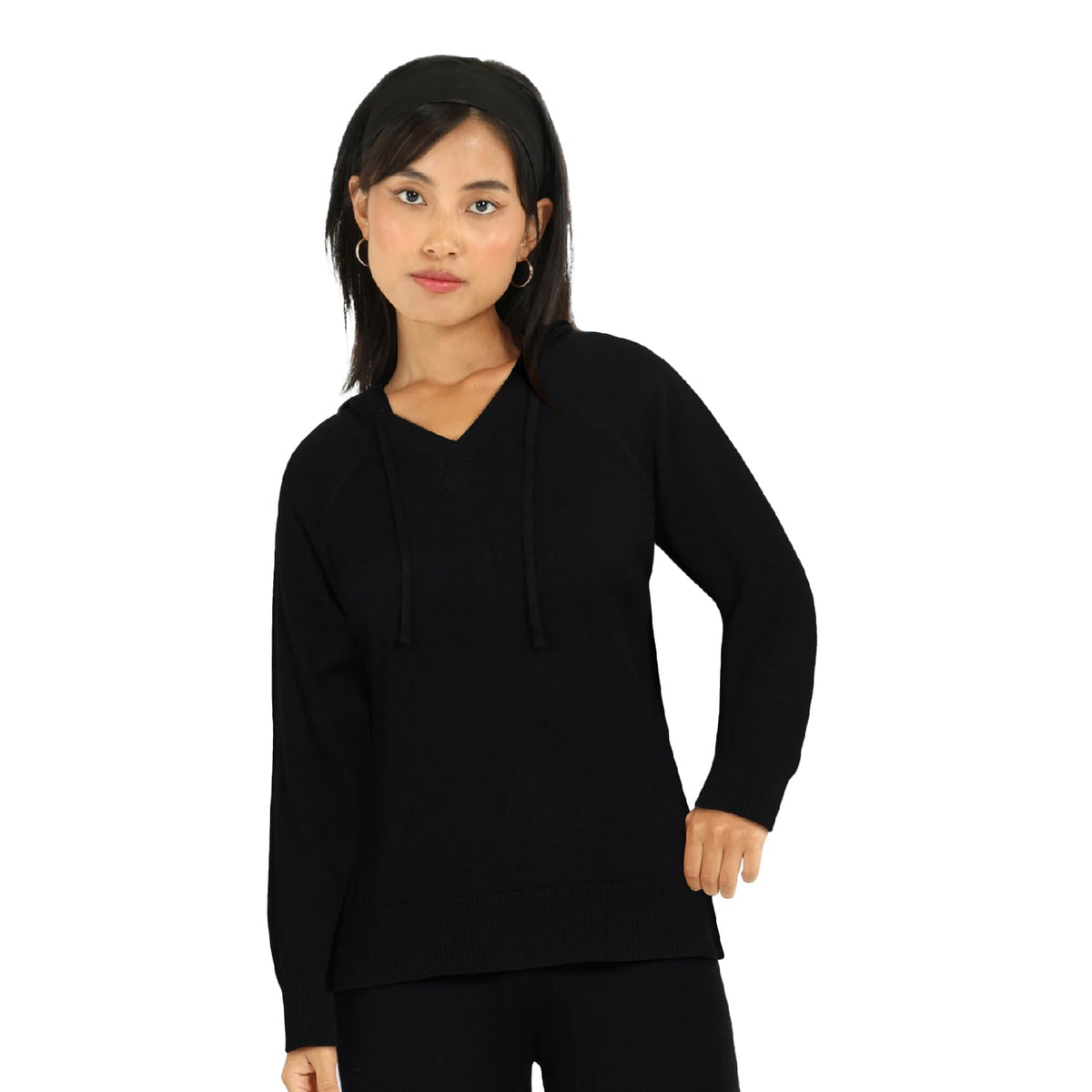 BlissClub at-Ease CottonKnit Hoodie | 100% Cotton Hoodie | Adjustable Hood | Relaxed Fit